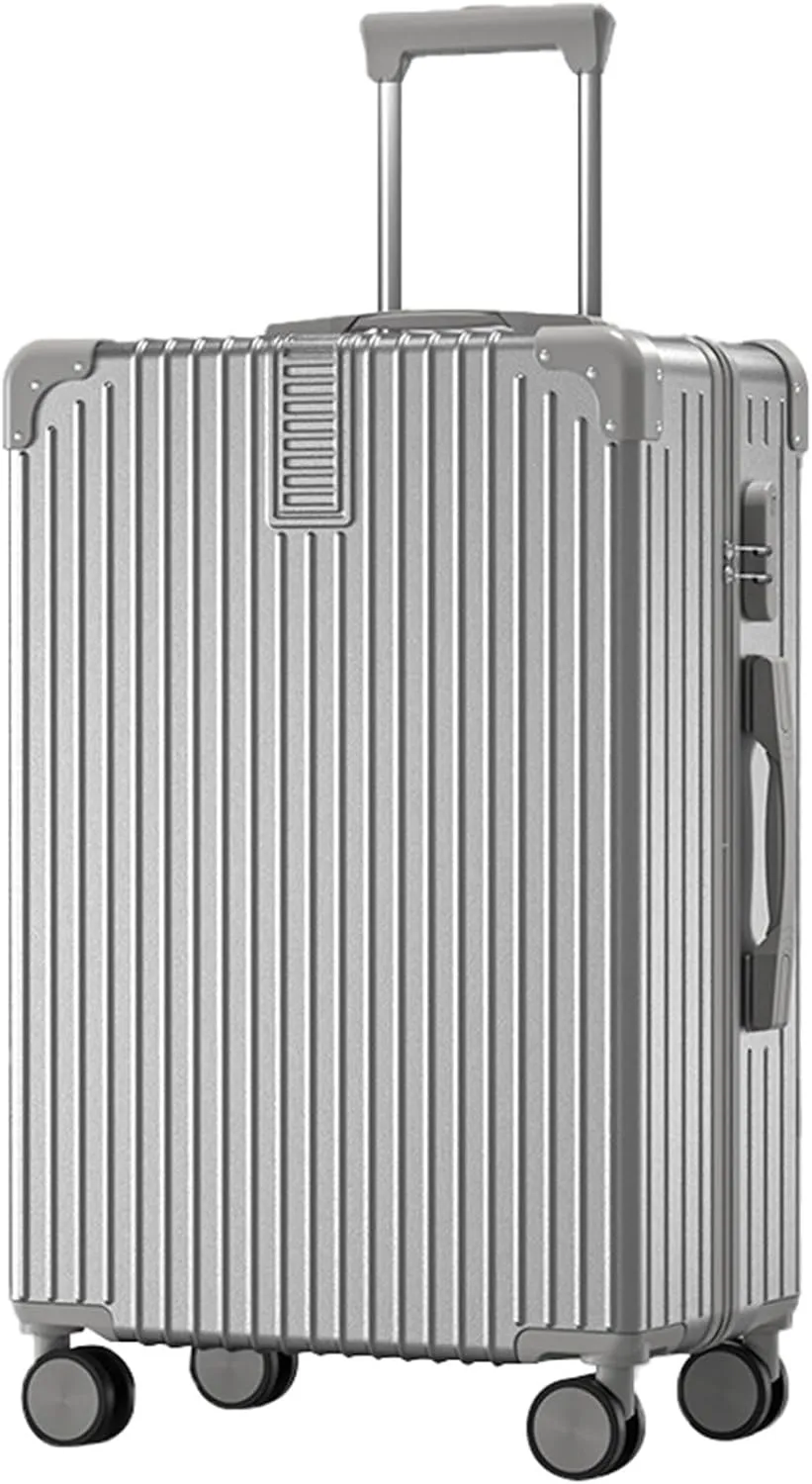 Suitcase With Laptop Compartment, Lightweight Trolley Case, Dustproof Waterproof, Equipped With An Anti-theft And Anti-picking Combination Lock (Color : 20, Size : Silver)