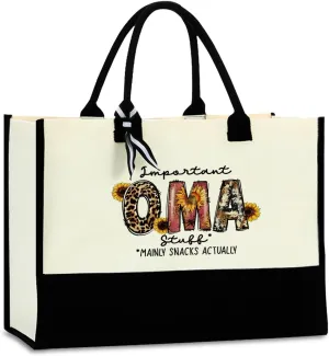 Sunflower Grandma Mom Gifts Waterproof Large Tote Bag Granny Mum Mimi Gigi Oma Grammy Nanny Abuela Mimi Nana Yaya Gifts