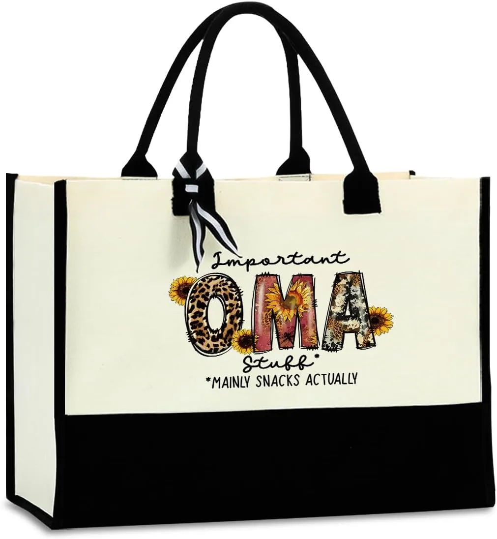 Sunflower Grandma Mom Gifts Waterproof Large Tote Bag Granny Mum Mimi Gigi Oma Grammy Nanny Abuela Mimi Nana Yaya Gifts