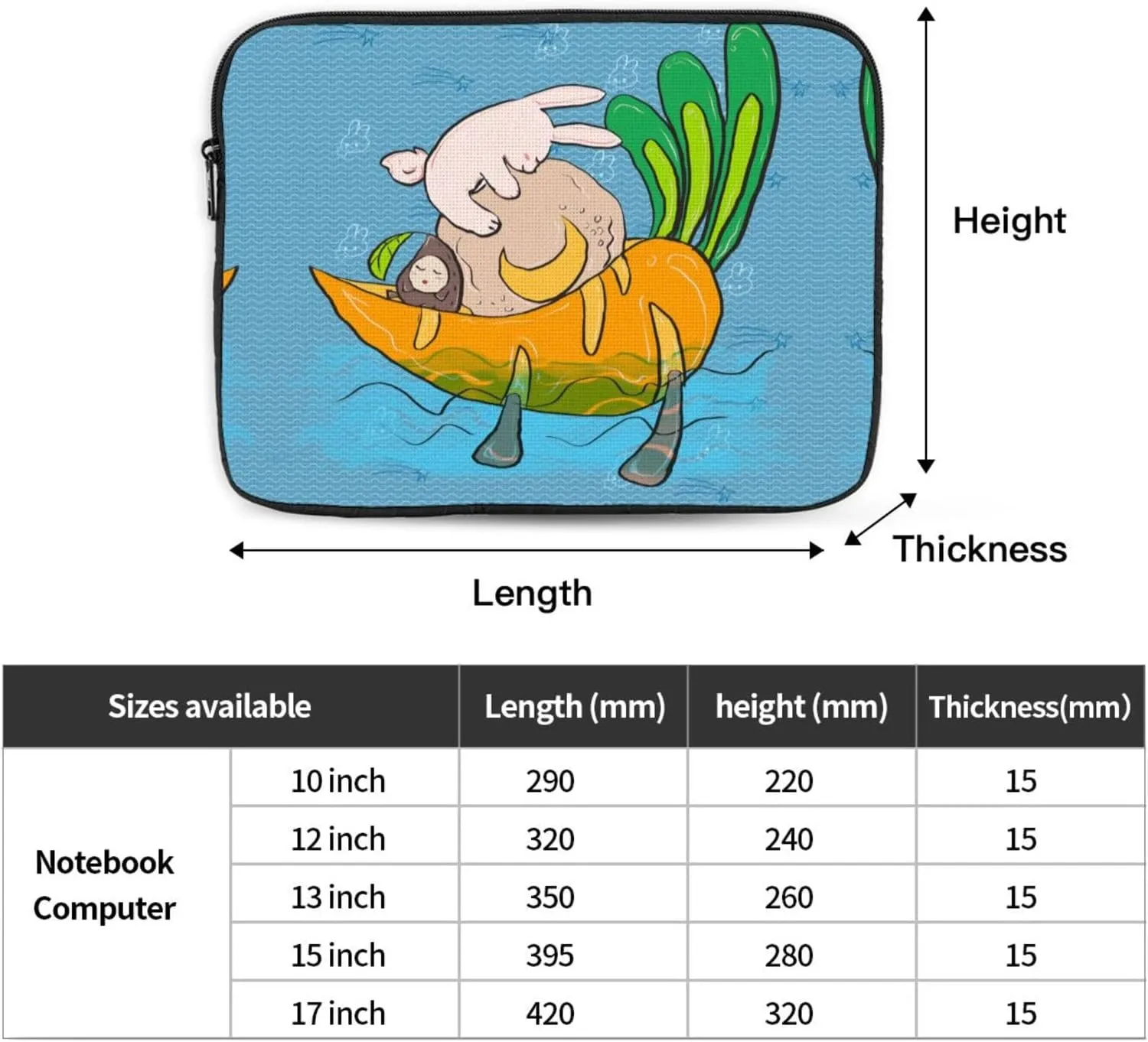 Sunflower Seeds and Rabbits Shockproof Portable Laptop Sleeve Bag 13 inch - Slim and Lightweight Laptop Case for Daily Use, Travel, and Business