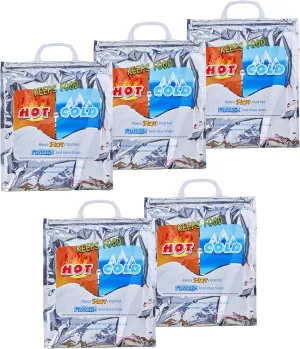 Superio Hot and Cold Insulated Bags for Food Delivery, Grocery Shopping Bags, Food Storage for Hot and Frozen Food for Travel, Disposable Cooler Bag, Reinforced Thermal Lunch Bag (5, 12"x13.5")