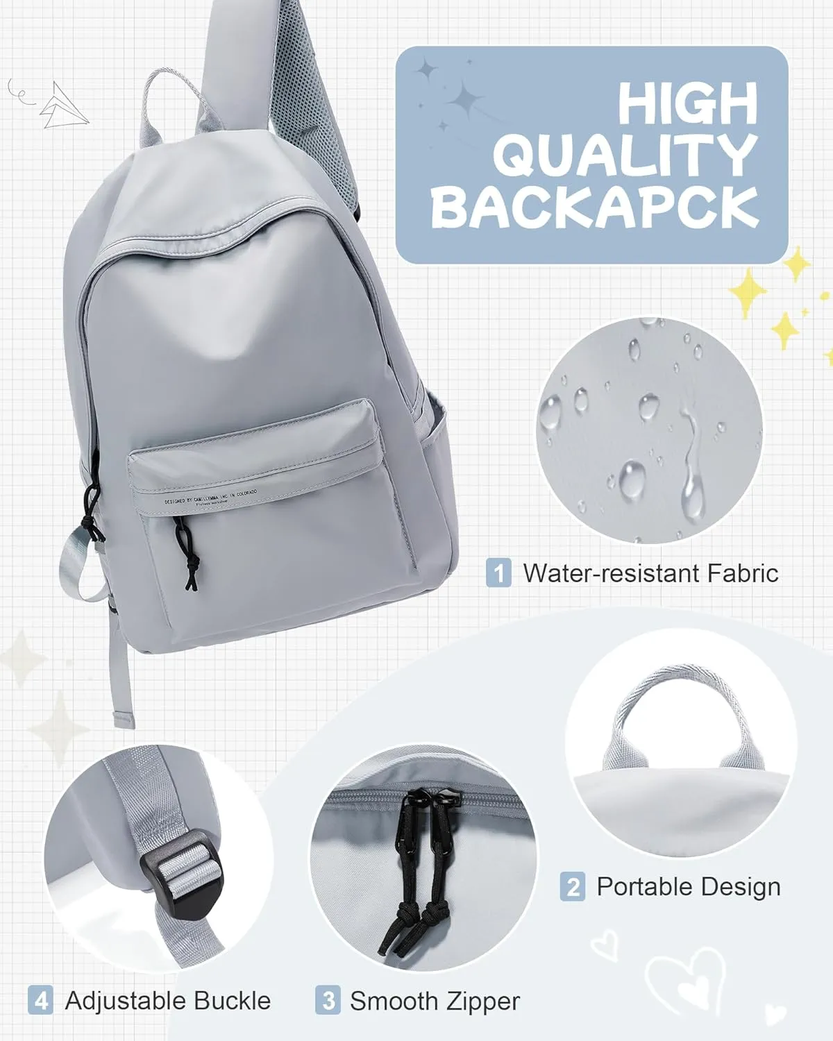 suradar School Backpack Middle High School Students Bookbag for Teens Girls Boy College Backpack for Women Men Casual Daypack