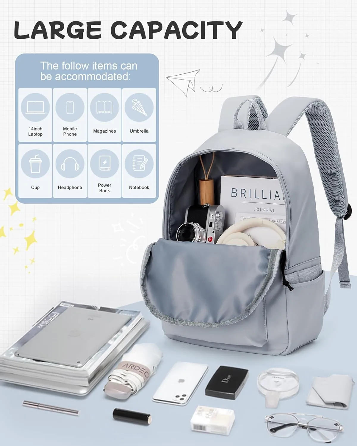 suradar School Backpack Middle High School Students Bookbag for Teens Girls Boy College Backpack for Women Men Casual Daypack