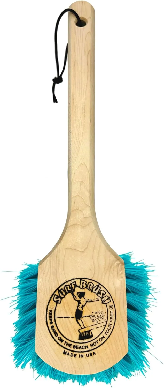 Surf Brush 15 Inch Custom Wood Handle Turquoise Bristles