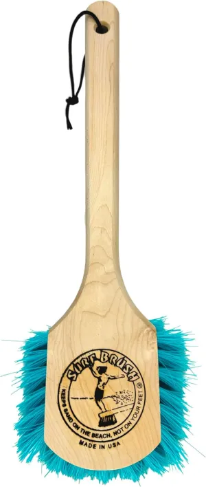 Surf Brush 15 Inch Custom Wood Handle Turquoise Bristles