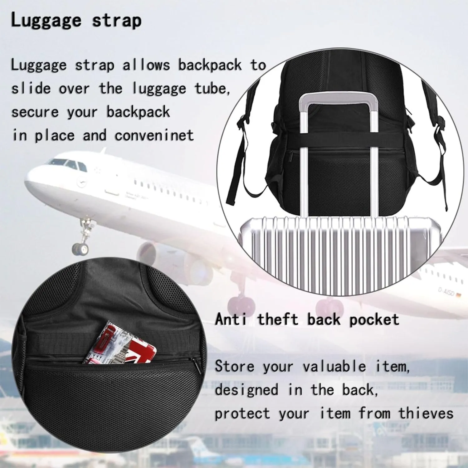 Sushi Travel Laptop Backpack,18 Inch Carry on Backpack for Men Women with USB Port, Work Computer Backpack