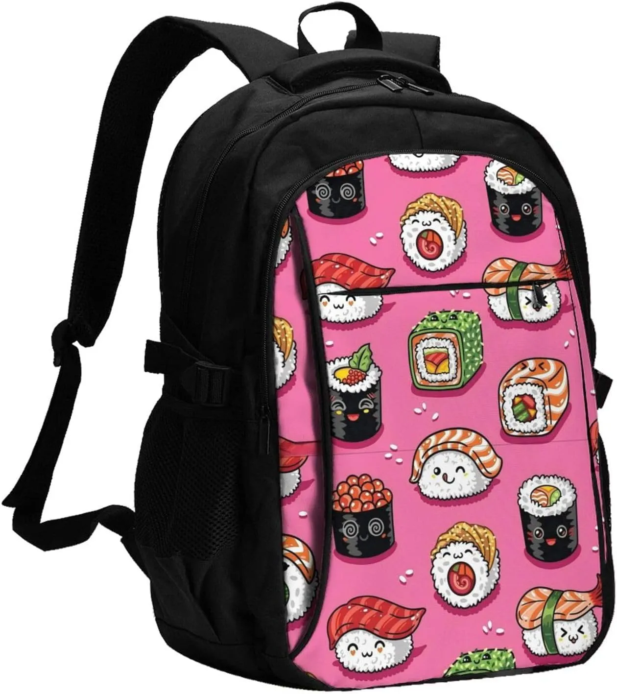 Sushi Travel Laptop Backpack,18 Inch Carry on Backpack for Men Women with USB Port, Work Computer Backpack