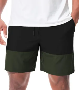 Suwangi Men’s Athletic Gym Shorts Workout Casual Running Shorts for Men Lightweight Quick-Dry Sweat Short with Zipper Pocket