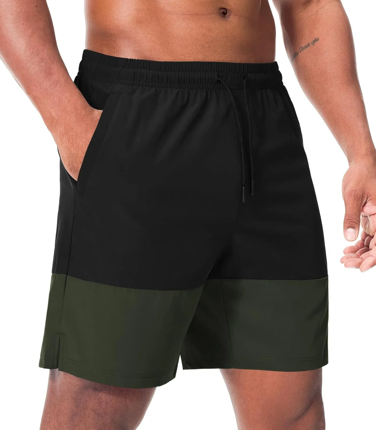 Suwangi Men’s Athletic Gym Shorts Workout Casual Running Shorts for Men Lightweight Quick-Dry Sweat Short with Zipper Pocket