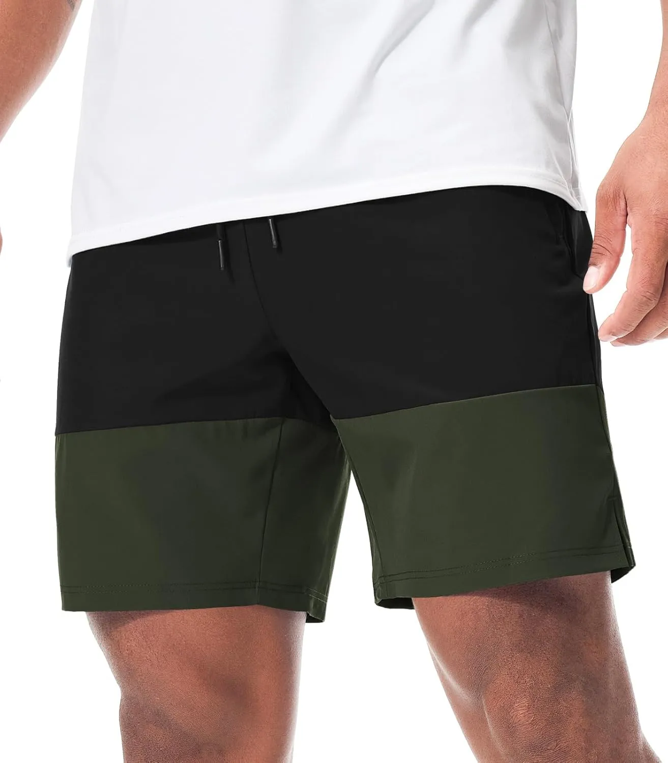 Suwangi Men’s Athletic Gym Shorts Workout Casual Running Shorts for Men Lightweight Quick-Dry Sweat Short with Zipper Pocket