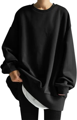 Sweatshirt for Women Fleece Long Sleeve Crewneck Casual Pullover Top Fall 2023 Trendy Clothes Loose Pullover