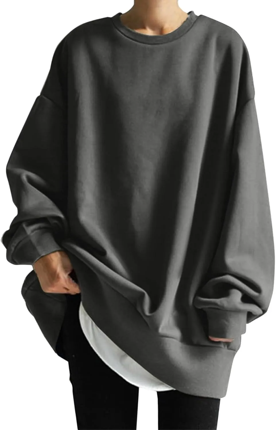 Sweatshirt for Women Fleece Long Sleeve Crewneck Casual Pullover Top Fall 2023 Trendy Clothes Loose Pullover