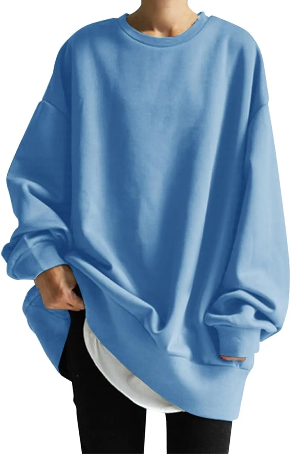 Sweatshirt for Women Fleece Long Sleeve Crewneck Casual Pullover Top Fall 2023 Trendy Clothes Loose Pullover