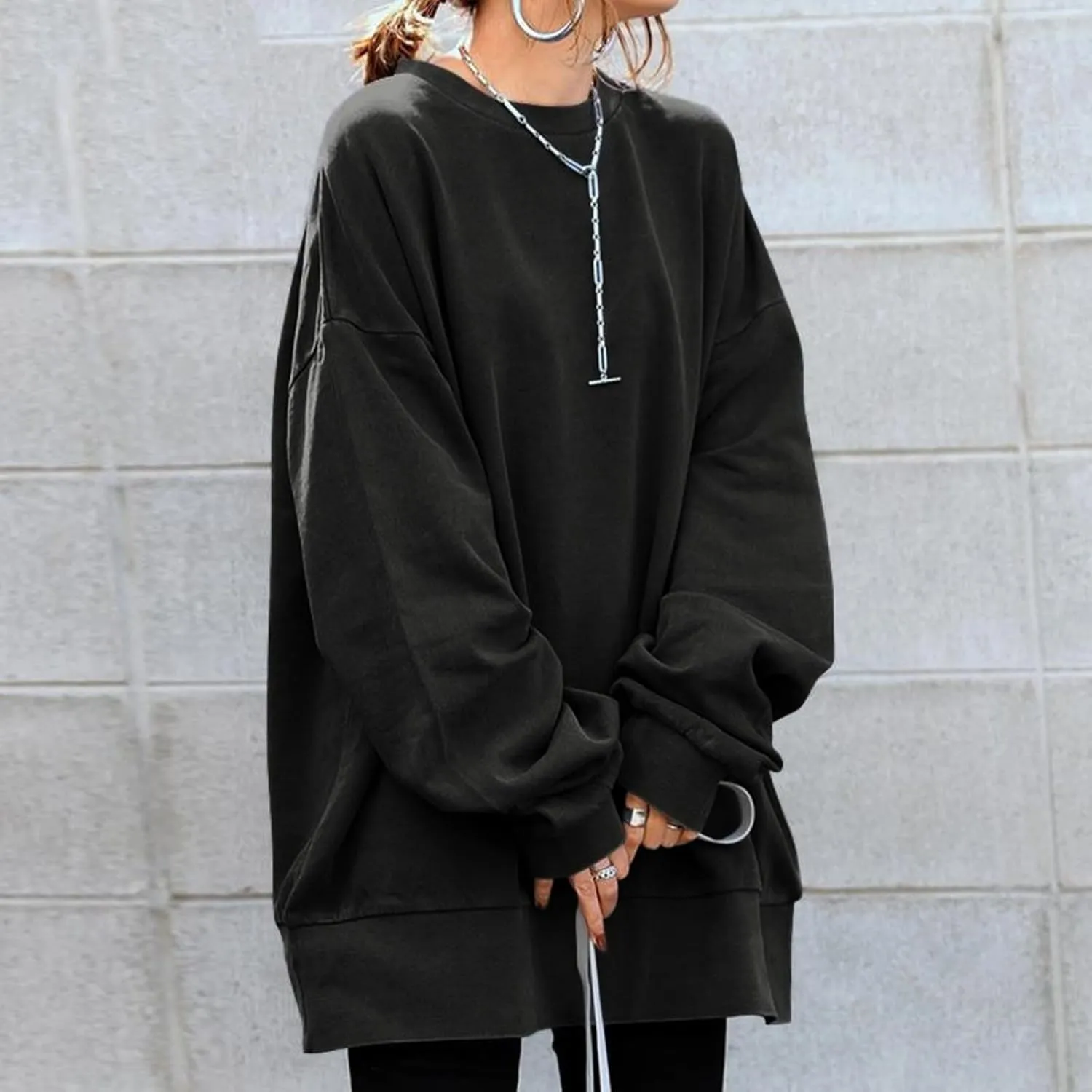Sweatshirt for Women Fleece Long Sleeve Crewneck Casual Pullover Top Fall 2023 Trendy Clothes Loose Pullover
