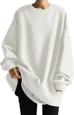 Sweatshirt for Women Fleece Long Sleeve Crewneck Casual Pullover Top Fall 2023 Trendy Clothes Loose Pullover