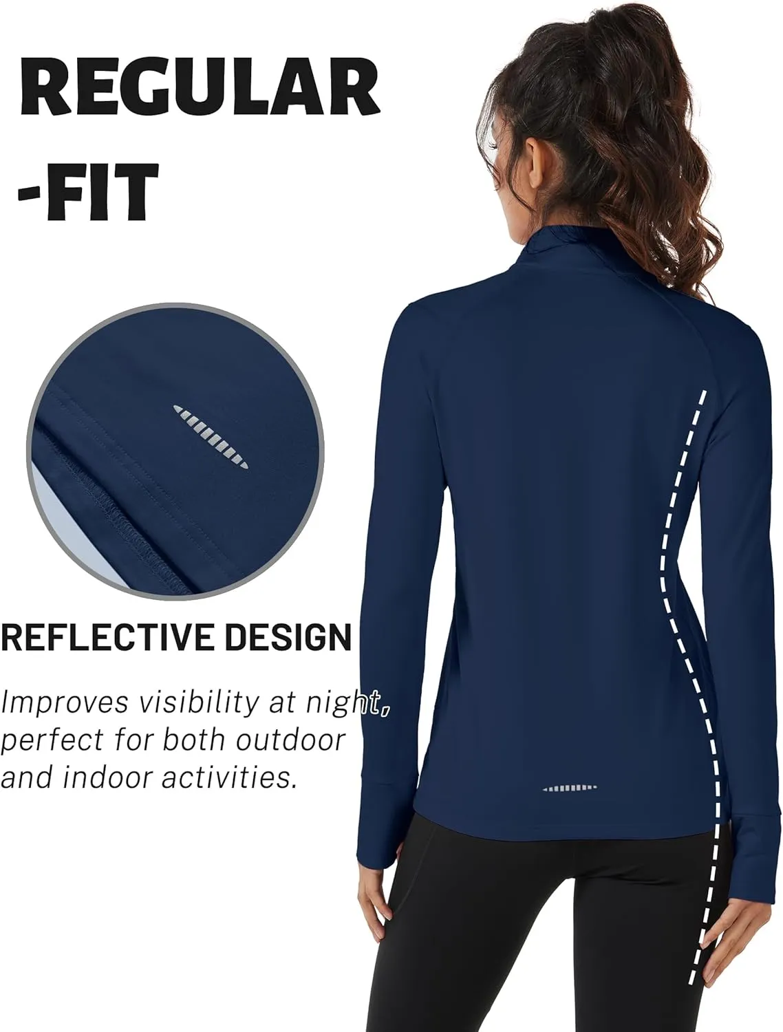 TACVASEN Women's Quarter Zip Pullover Fleece Lined Golf Shirt Long Sleeve Workout Tops Athletic Sweatshirt for Women