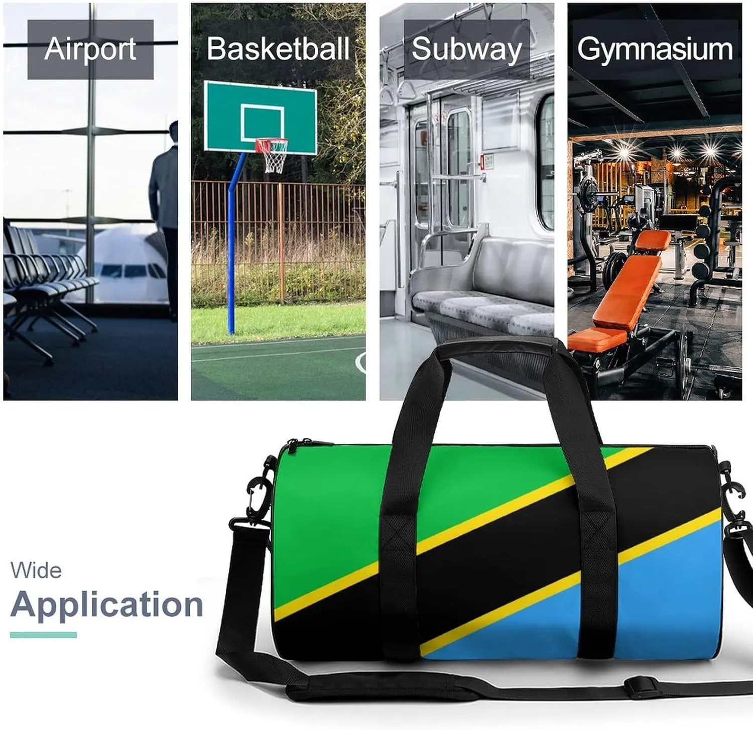 Tanzania Flag Large Capacity Sports Duffel Bag for Gym Travel Weekend for Men Women