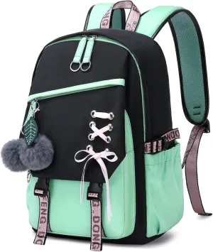 Teenage Girls Bookbag school Backpack Children Casual Daypack Schoolbag for Teens Green