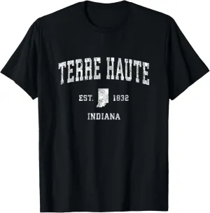 Terre Haute Indiana IN Vintage Athletic Sports Design T-Shirt