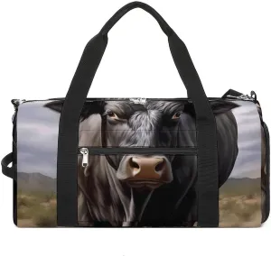 The Bull Horns Funny Gym Bag Travel Duffel Bags Carry On Weekender Overnight Bag for Women Men