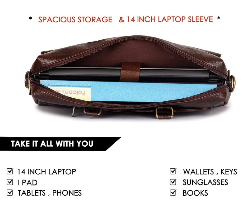 THE CLOWNFISH William Laptop Messenger Bag for 15.6 inch laptops - (Mahogany)
