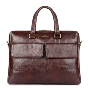 THE CLOWNFISH William Laptop Messenger Bag for 15.6 inch laptops - (Mahogany)
