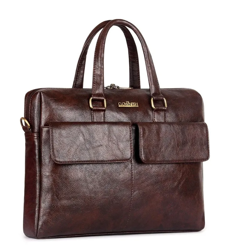 THE CLOWNFISH William Laptop Messenger Bag for 15.6 inch laptops - (Mahogany)