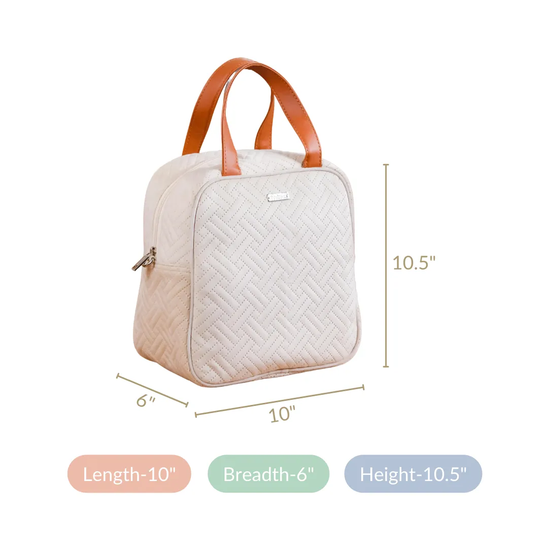 Thermal Insulated Lunch Bag For Office Off White