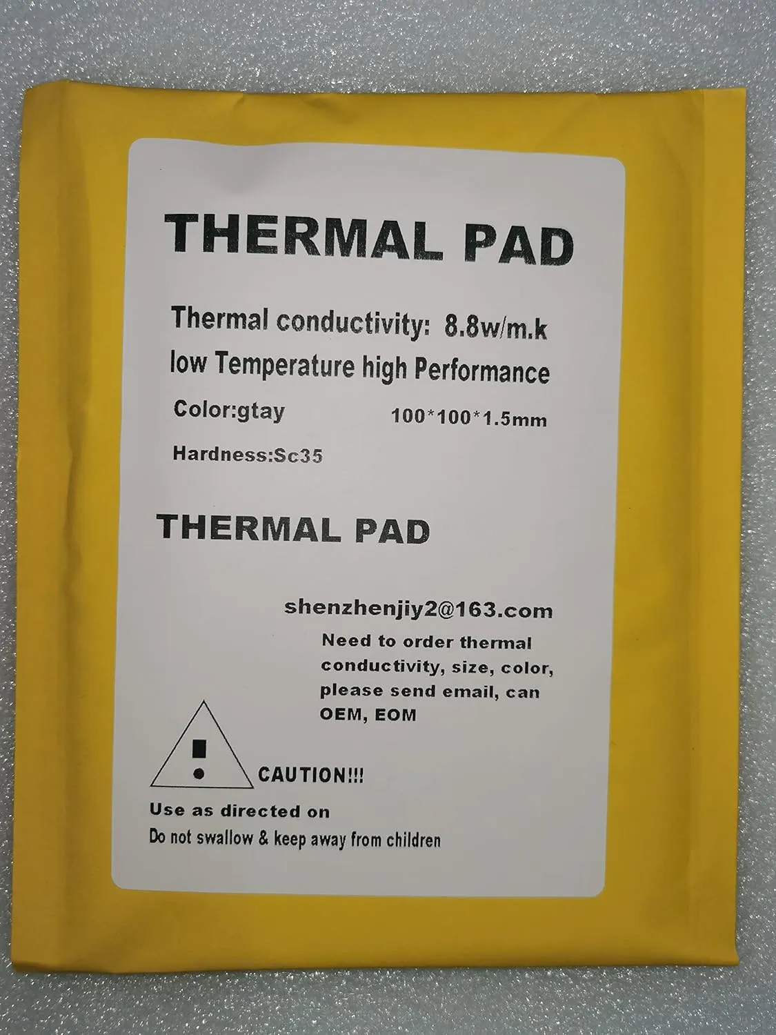 Thermal pad Thermal Conductive Silicone Gap pad Grease Paste for Computer Graphics Card/CPU/RTX 3080 3090 8.8W/m.k (100mm*100mm*1.5mm), Grey