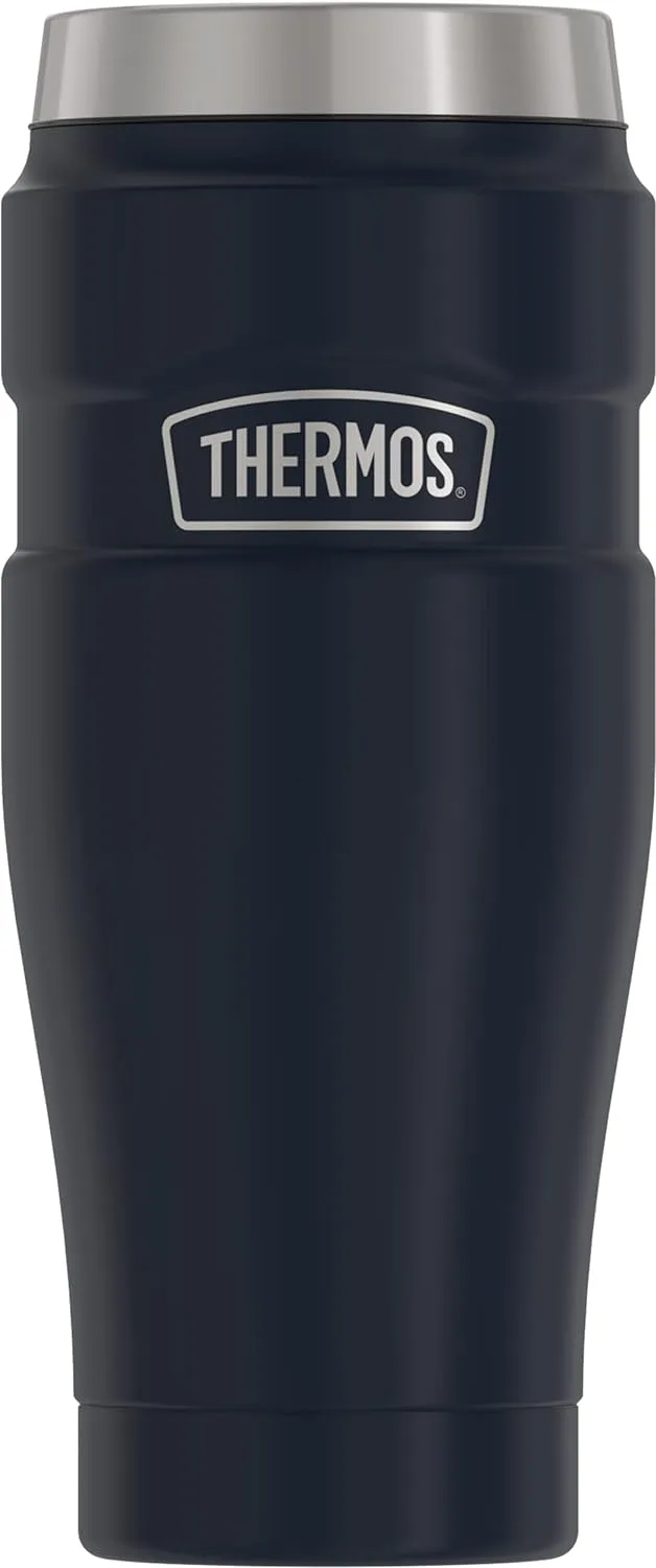 THERMOS Stainless King Vacuum-Insulated Travel Tumbler, 16 Ounce, Midnight Blue