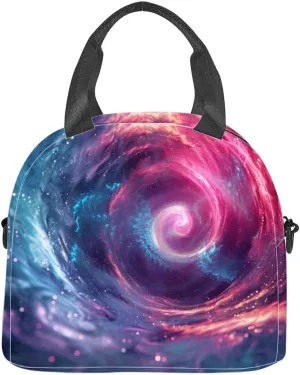 This is an abstract a colorful Insulated Adult Lunch Bag with Shoulder Strap for Women Lightweight Reusable Portable Freezable Lunch Tote Bag for Work Picnic