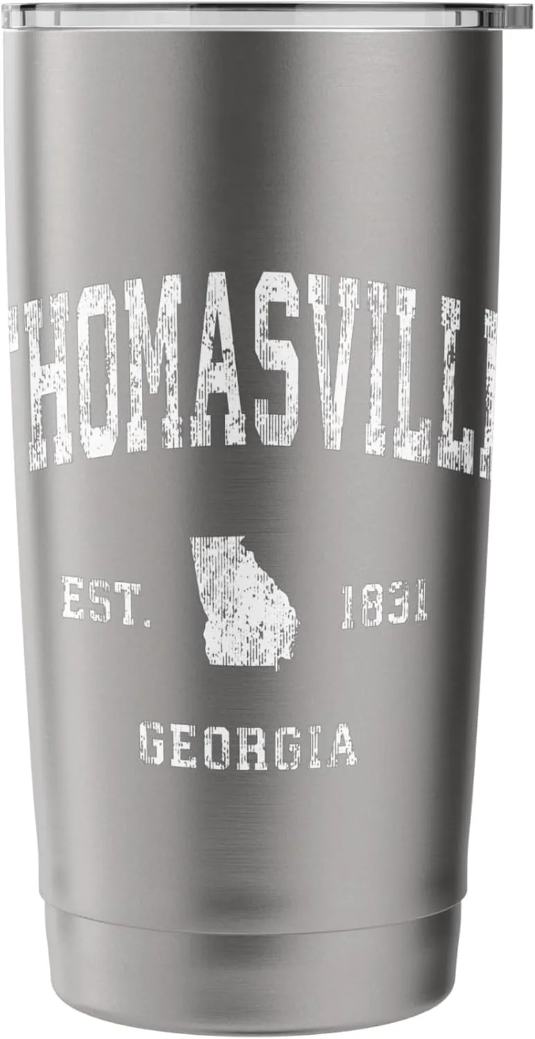 Thomasville Georgia GA Vintage Athletic Sports Design Stainless Steel Insulated Tumbler