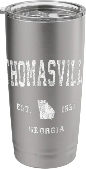 Thomasville Georgia GA Vintage Athletic Sports Design Stainless Steel Insulated Tumbler