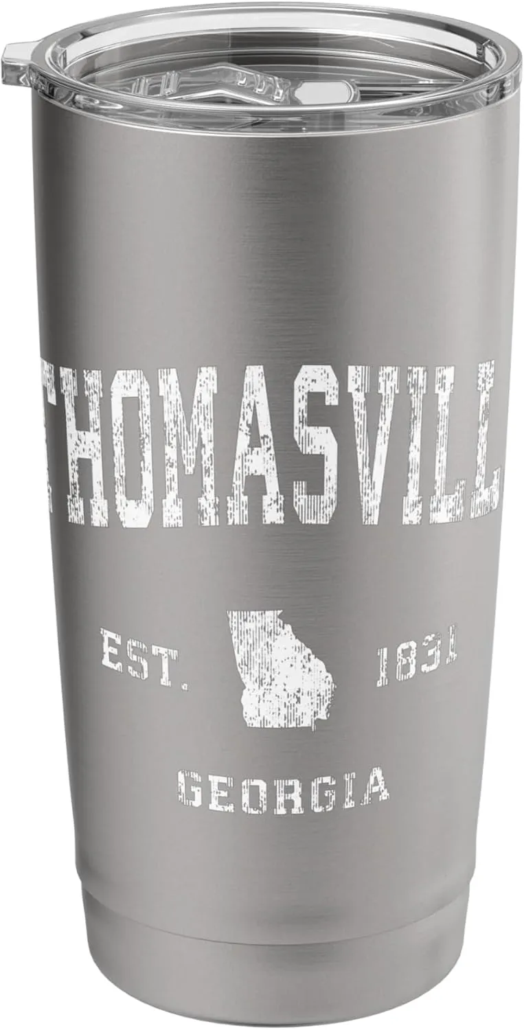 Thomasville Georgia GA Vintage Athletic Sports Design Stainless Steel Insulated Tumbler