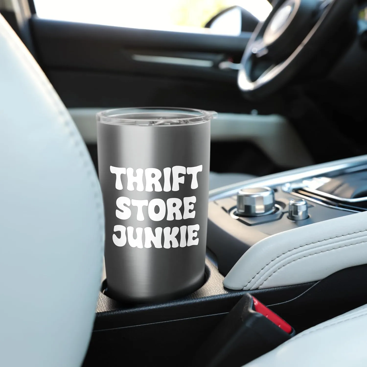 Thrift Store Junkie Funny Thrifter Tees bags and Mugs Funny Stainless Steel Insulated Tumbler