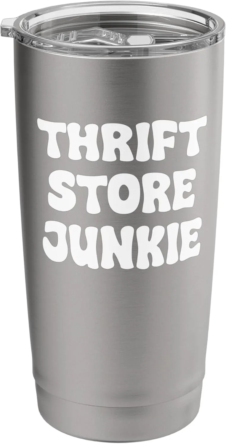 Thrift Store Junkie Funny Thrifter Tees bags and Mugs Funny Stainless Steel Insulated Tumbler