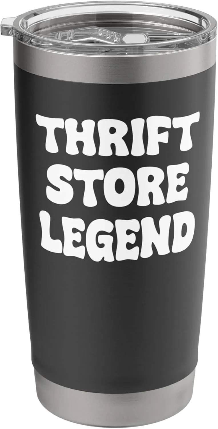 Thrift Store Legend Funny Thrifter Tees bags and Mugs Funny Stainless Steel Insulated Tumbler