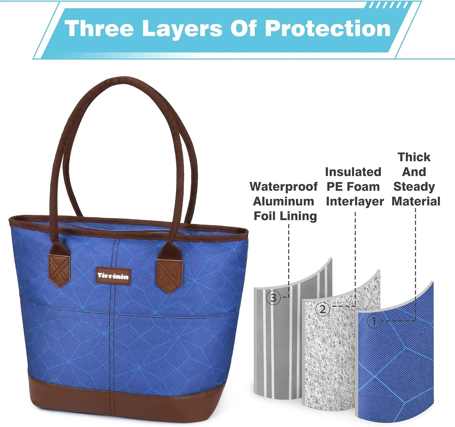 Tirrinia Cooler Bag for Women,Waterproof Leakproof Beach Cooler for Work, Beach, Shopping Grocery Bags for Travel & Lunch