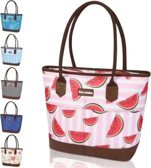 Tirrinia Cooler Bag for Women,Waterproof Leakproof Beach Cooler for Work, Beach, Shopping Grocery Bags for Travel & Lunch