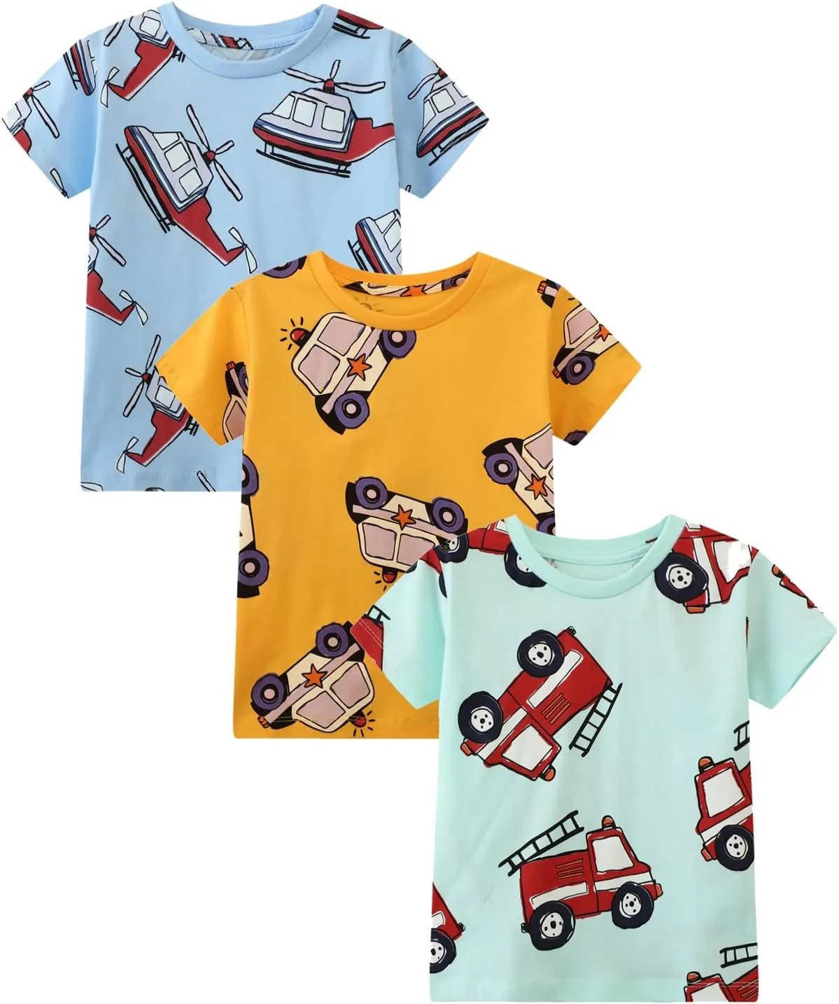 Toddler Boys' Short Sleeve Tees Cotton Casual Graphic Crewneck Summer Top Clothes T-Shirts