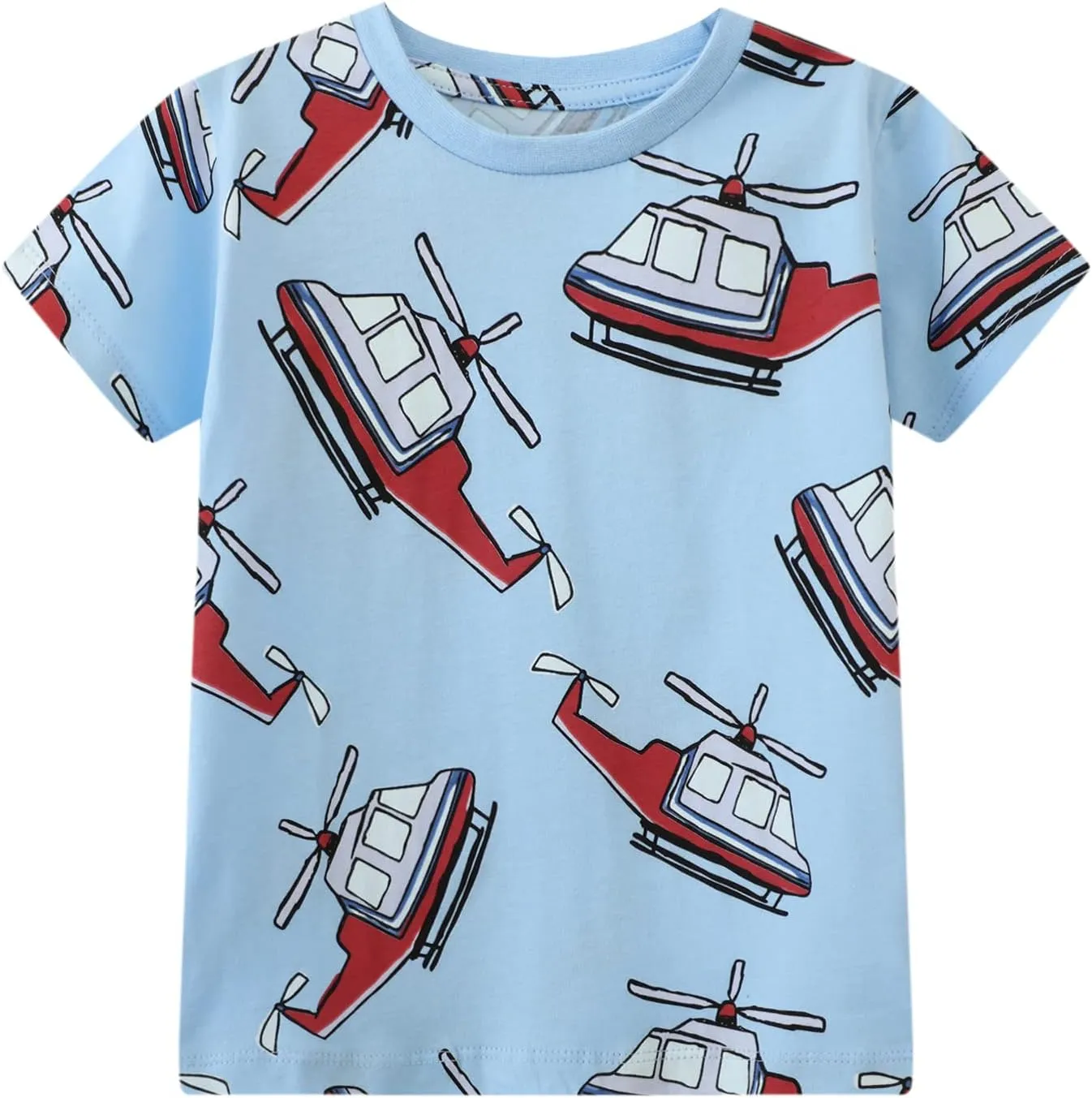 Toddler Boys' Short Sleeve Tees Cotton Casual Graphic Crewneck Summer Top Clothes T-Shirts