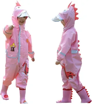 Toddler Rain Suit Baby Rain Suit with Hood Waterproof Coverall One Piece Rain Suit Kids (3-10 Years)