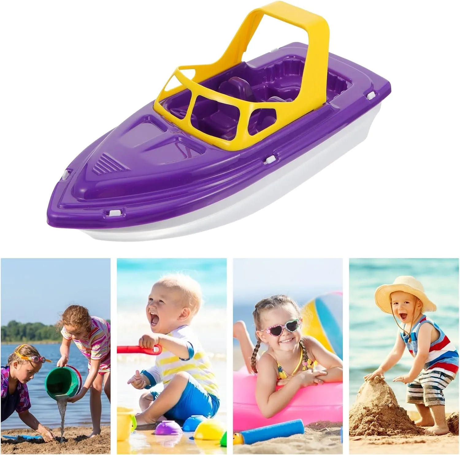 Toddler Speedboat Bath Toys 2pcs - Fun Carrier Sand & Beach Floating Toys for Boys