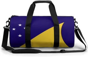 Tokelau Flag Waterproof Sports Duffel Bag Dry Wet Separation for Gym Beach Travel