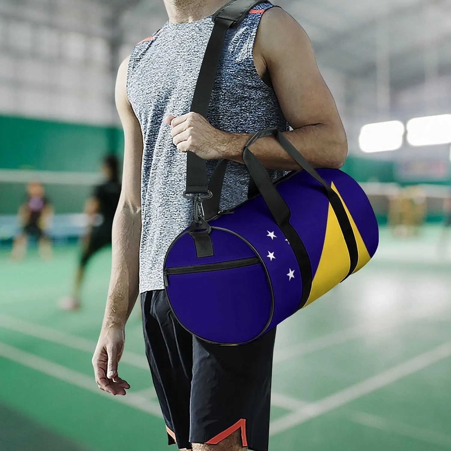 Tokelau Flag Waterproof Sports Duffel Bag Dry Wet Separation for Gym Beach Travel