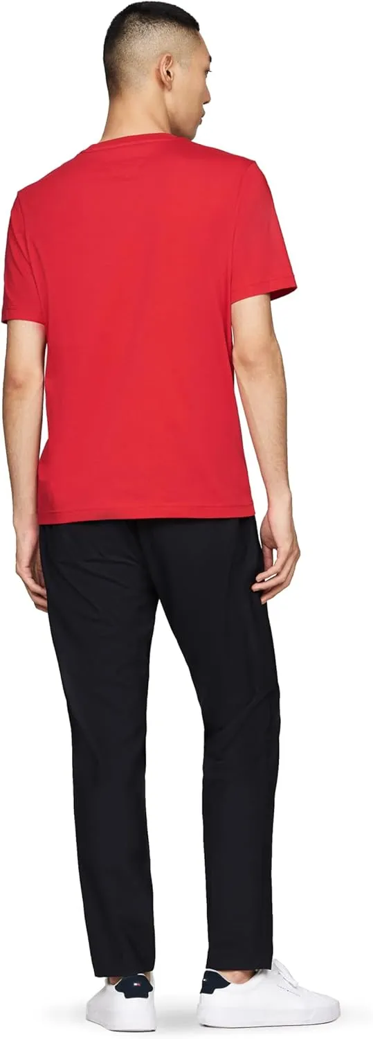 Tommy Hilfiger Men's Short Sleeve Cotton Graphic T-Shirts with Signature Stripe Logo, Also Available in Big & Tall