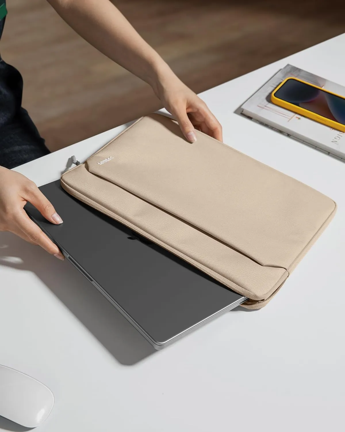 tomtoc Slim Laptop Sleeve for 15-inch 2025 New MacBook Air M4/A3241, M3/A3114, M2/A2941, 15 Inch Microsoft Surface Laptop AI PC/6/5, Dell XPS 15 Plus, Recycled Water-Resistant Protective Case Bag