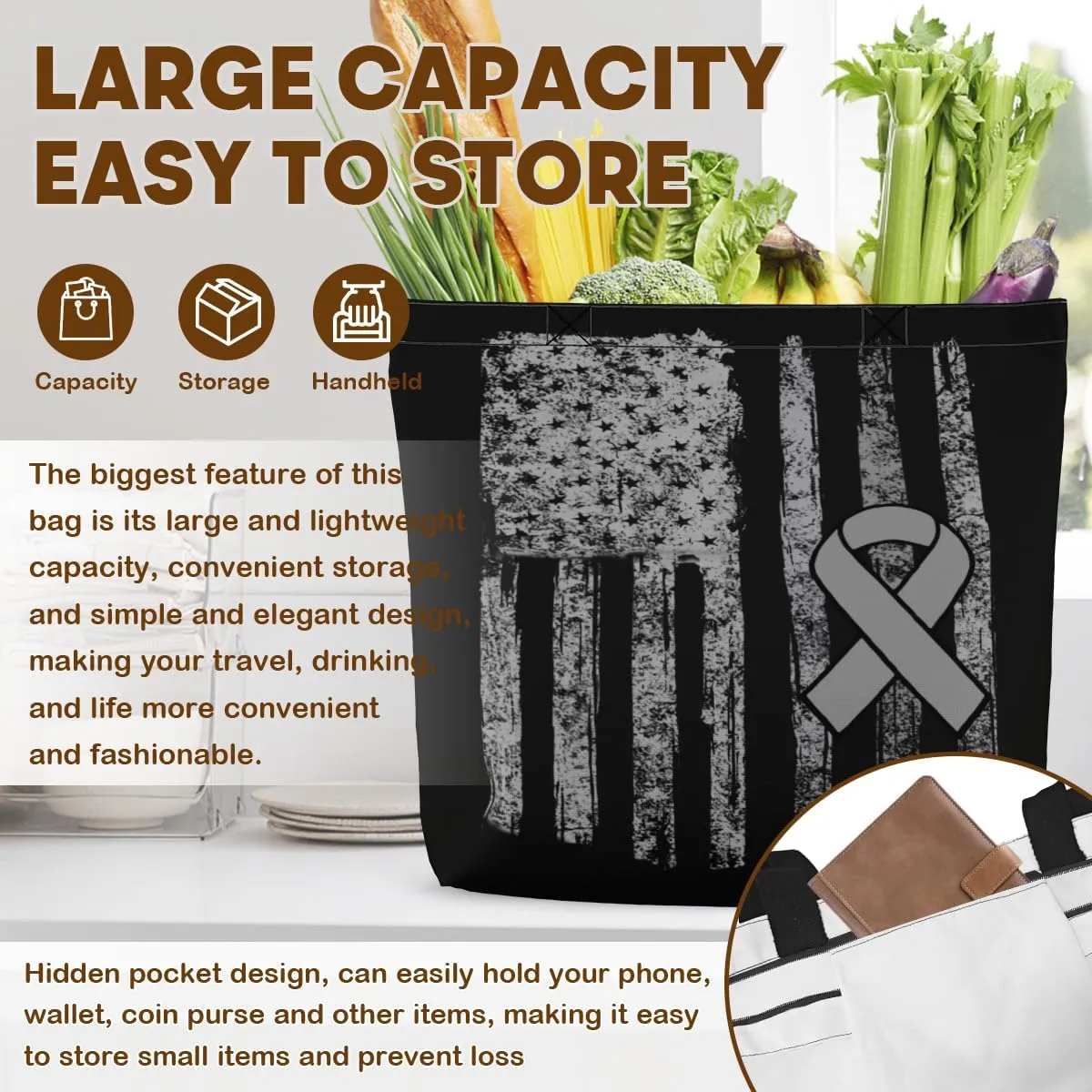 Tote Bag for Women Men Large Reusable Beach Shoulder Bags With Zipper for Gym Shopping Travel Gifts Yoga