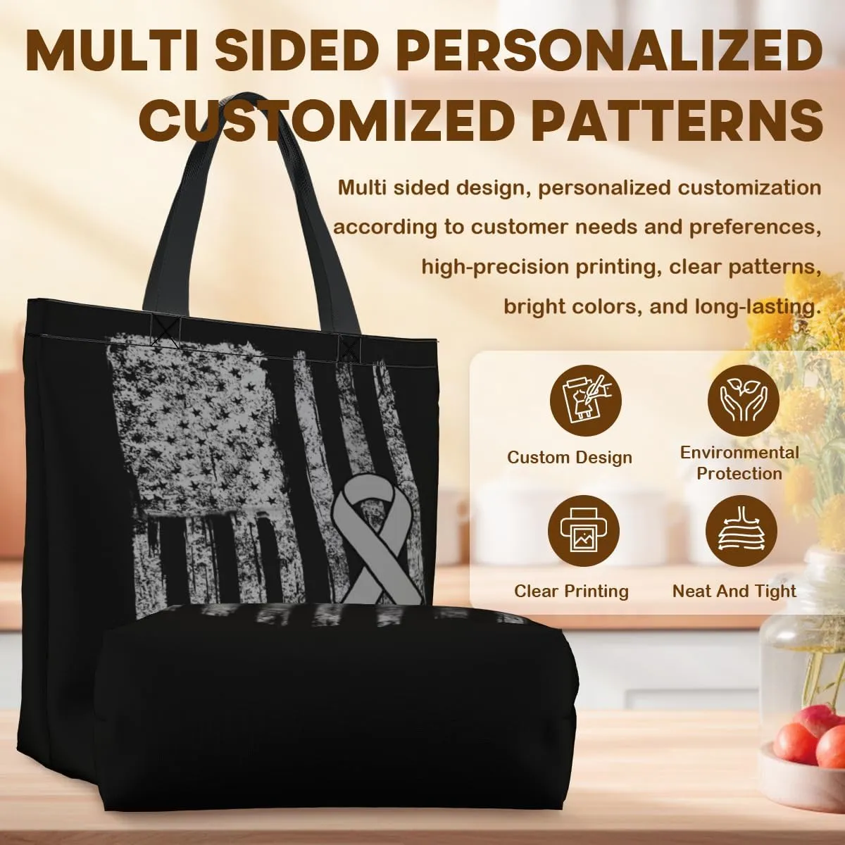 Tote Bag for Women Men Large Reusable Beach Shoulder Bags With Zipper for Gym Shopping Travel Gifts Yoga