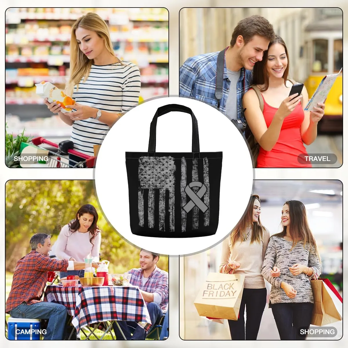 Tote Bag for Women Men Large Reusable Beach Shoulder Bags With Zipper for Gym Shopping Travel Gifts Yoga